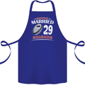 29 Year Wedding Anniversary 29th Rugby Cotton Apron 100% Organic Royal Blue