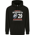 29 Year Wedding Anniversary 29th Rugby Mens 80% Cotton Hoodie Black