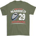 29 Year Wedding Anniversary 29th Rugby Mens T-Shirt 100% Cotton Military Green