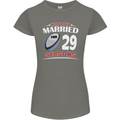29 Year Wedding Anniversary 29th Rugby Womens Petite Cut T-Shirt Charcoal