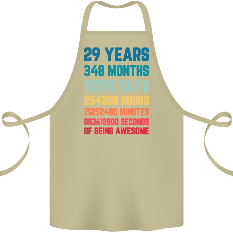 29th Birthday 29 Year Old Cotton Apron 100% Organic Khaki
