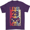 29th Birthday 29 Year Old Level Up Gamming Mens T-Shirt 100% Cotton Purple