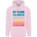29th Birthday 29 Year Old Mens 80% Cotton Hoodie Light Pink