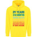 29th Birthday 29 Year Old Mens 80% Cotton Hoodie Yellow