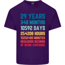29th Birthday 29 Year Old Mens Cotton T-Shirt Tee Top Purple
