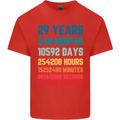 29th Birthday 29 Year Old Mens Cotton T-Shirt Tee Top Red