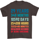 29th Birthday 29 Year Old Mens T-Shirt 100% Cotton Dark Chocolate