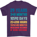 29th Birthday 29 Year Old Mens T-Shirt 100% Cotton Purple