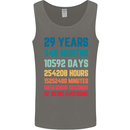 29th Birthday 29 Year Old Mens Vest Tank Top Charcoal