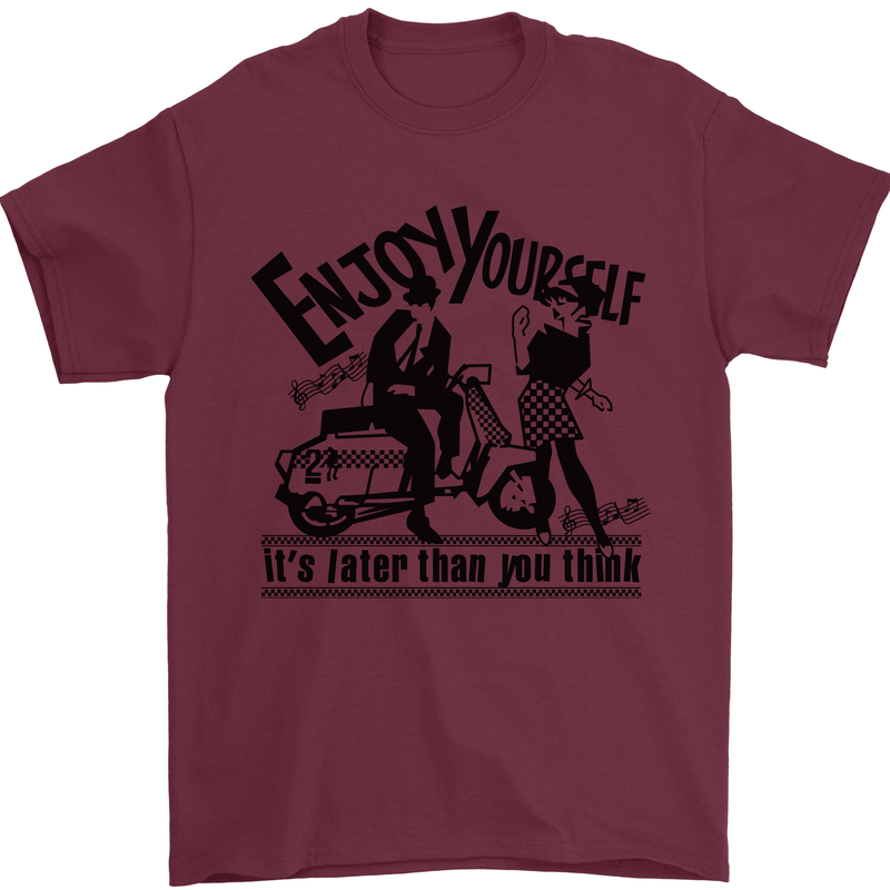 2Tone Enjoy Yourself 2 Tone SKA Music Mens T-Shirt 100% Cotton Maroon