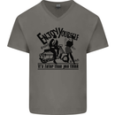 2Tone Enjoy Yourself 2 Tone SKA Music Mens V-Neck Cotton T-Shirt Charcoal