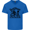 2Tone Enjoy Yourself 2 Tone SKA Music Mens V-Neck Cotton T-Shirt Royal Blue