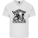 2Tone Enjoy Yourself 2 Tone SKA Music Mens V-Neck Cotton T-Shirt White