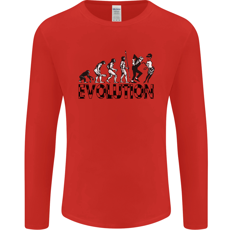 2 Tone Evolution Music 2Tone SKA Mens Long Sleeve T-Shirt Red