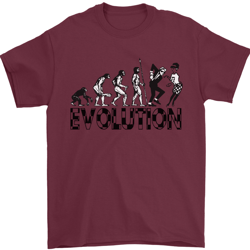 2 Tone Evolution Music 2Tone SKA Mens T-Shirt 100% Cotton Maroon