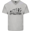 2 Tone Evolution Music 2Tone SKA Mens V-Neck Cotton T-Shirt Sports Grey