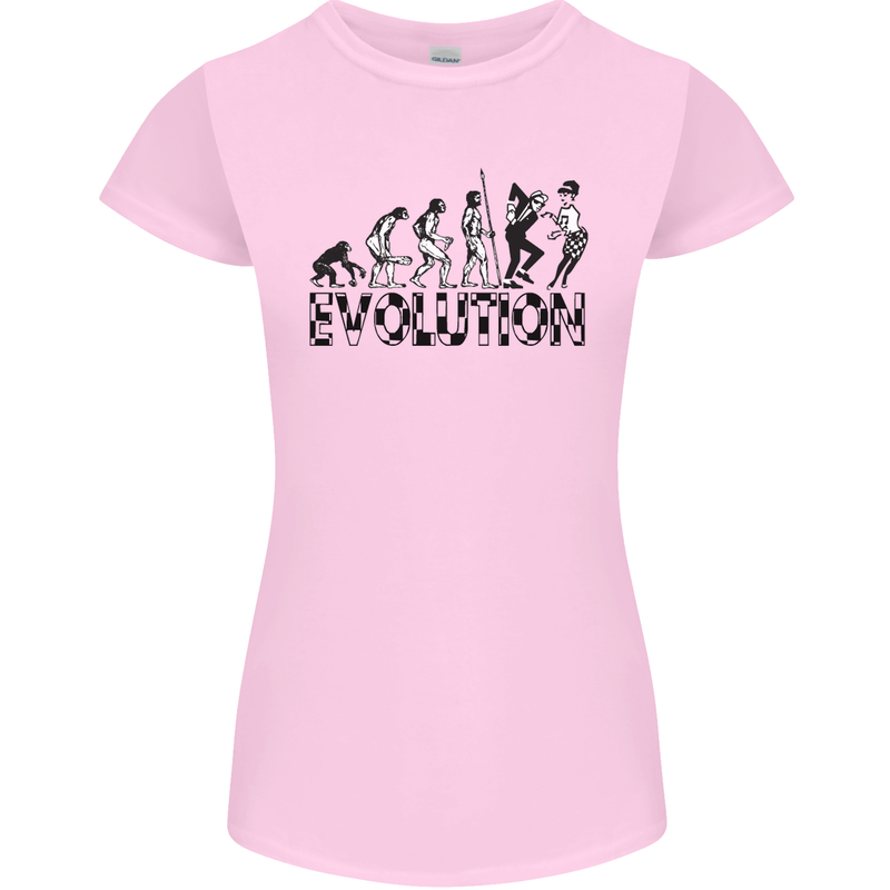 2 Tone Evolution Music 2Tone SKA Womens Petite Cut T-Shirt Light Pink