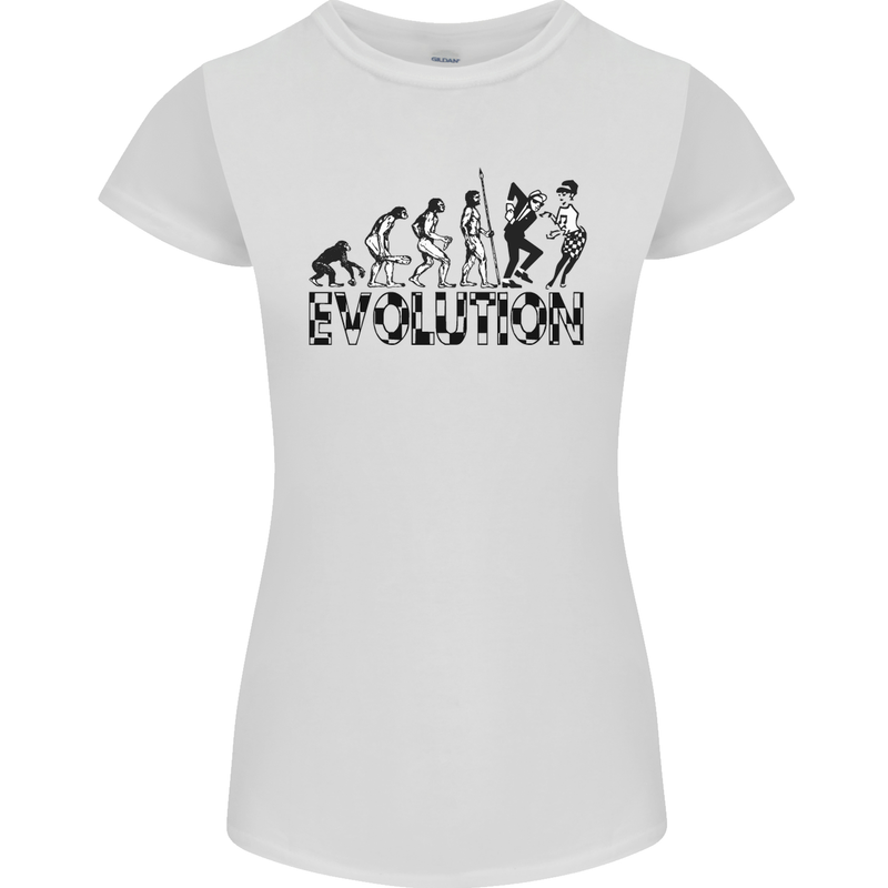 2 Tone Evolution Music 2Tone SKA Womens Petite Cut T-Shirt White
