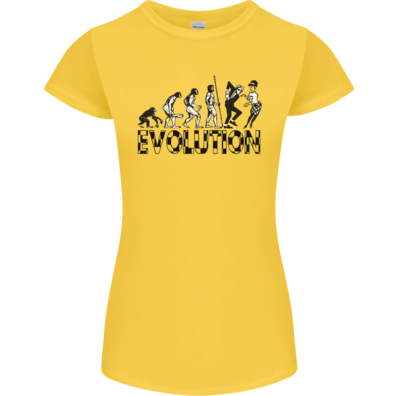 2 Tone Evolution Music 2Tone SKA Womens Petite Cut T-Shirt Yellow