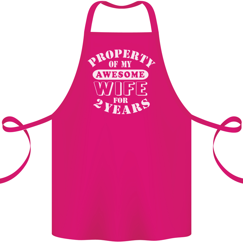 2 Year Wedding Anniversary 2nd Funny Wife Cotton Apron 100% Organic Pink