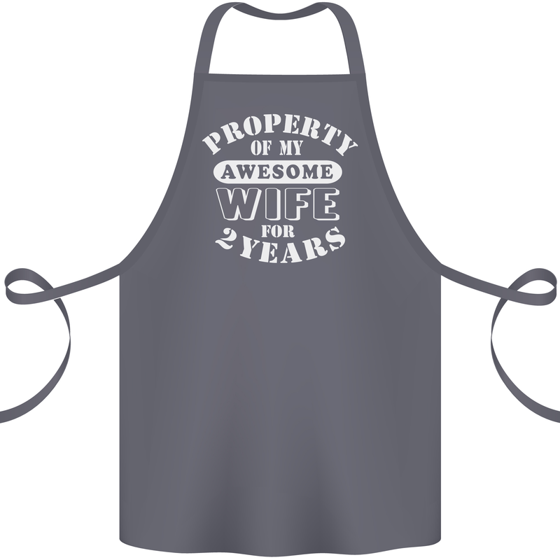 2 Year Wedding Anniversary 2nd Funny Wife Cotton Apron 100% Organic Steel