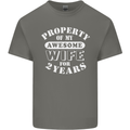 2 Year Wedding Anniversary 2nd Funny Wife Mens Cotton T-Shirt Tee Top Charcoal