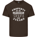 2 Year Wedding Anniversary 2nd Funny Wife Mens Cotton T-Shirt Tee Top Dark Chocolate