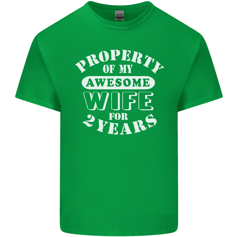 2 Year Wedding Anniversary 2nd Funny Wife Mens Cotton T-Shirt Tee Top Irish Green