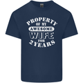 2 Year Wedding Anniversary 2nd Funny Wife Mens Cotton T-Shirt Tee Top Navy Blue