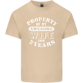 2 Year Wedding Anniversary 2nd Funny Wife Mens Cotton T-Shirt Tee Top Sand