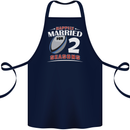 2 Year Wedding Anniversary 2nd Rugby Cotton Apron 100% Organic Navy Blue