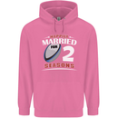 2 Year Wedding Anniversary 2nd Rugby Mens 80% Cotton Hoodie Azelea