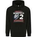 2 Year Wedding Anniversary 2nd Rugby Mens 80% Cotton Hoodie Black