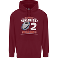 2 Year Wedding Anniversary 2nd Rugby Mens 80% Cotton Hoodie Maroon