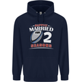 2 Year Wedding Anniversary 2nd Rugby Mens 80% Cotton Hoodie Navy Blue