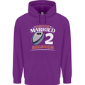 2 Year Wedding Anniversary 2nd Rugby Mens 80% Cotton Hoodie Purple
