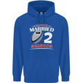 2 Year Wedding Anniversary 2nd Rugby Mens 80% Cotton Hoodie Royal Blue