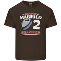 2 Year Wedding Anniversary 2nd Rugby Mens Cotton T-Shirt Tee Top Dark Chocolate