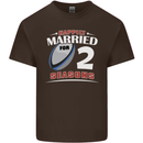 2 Year Wedding Anniversary 2nd Rugby Mens Cotton T-Shirt Tee Top Dark Chocolate