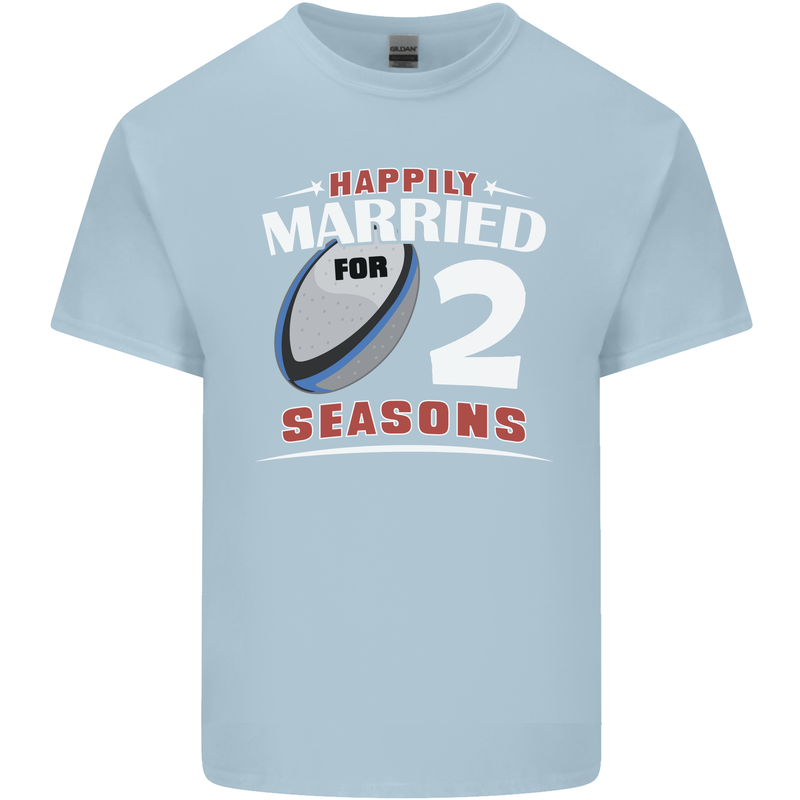 2 Year Wedding Anniversary 2nd Rugby Mens Cotton T-Shirt Tee Top Light Blue