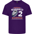 2 Year Wedding Anniversary 2nd Rugby Mens Cotton T-Shirt Tee Top Purple