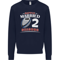 2 Year Wedding Anniversary 2nd Rugby Mens Sweatshirt Jumper Navy Blue