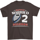 2 Year Wedding Anniversary 2nd Rugby Mens T-Shirt 100% Cotton Dark Chocolate