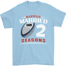 2 Year Wedding Anniversary 2nd Rugby Mens T-Shirt 100% Cotton Light Blue