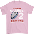 2 Year Wedding Anniversary 2nd Rugby Mens T-Shirt 100% Cotton Light Pink
