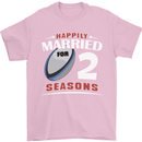 2 Year Wedding Anniversary 2nd Rugby Mens T-Shirt 100% Cotton Light Pink