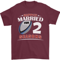 2 Year Wedding Anniversary 2nd Rugby Mens T-Shirt 100% Cotton Maroon