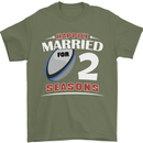 2 Year Wedding Anniversary 2nd Rugby Mens T-Shirt 100% Cotton Military Green