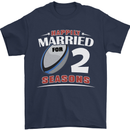 2 Year Wedding Anniversary 2nd Rugby Mens T-Shirt 100% Cotton Navy Blue