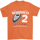 2 Year Wedding Anniversary 2nd Rugby Mens T-Shirt 100% Cotton Orange